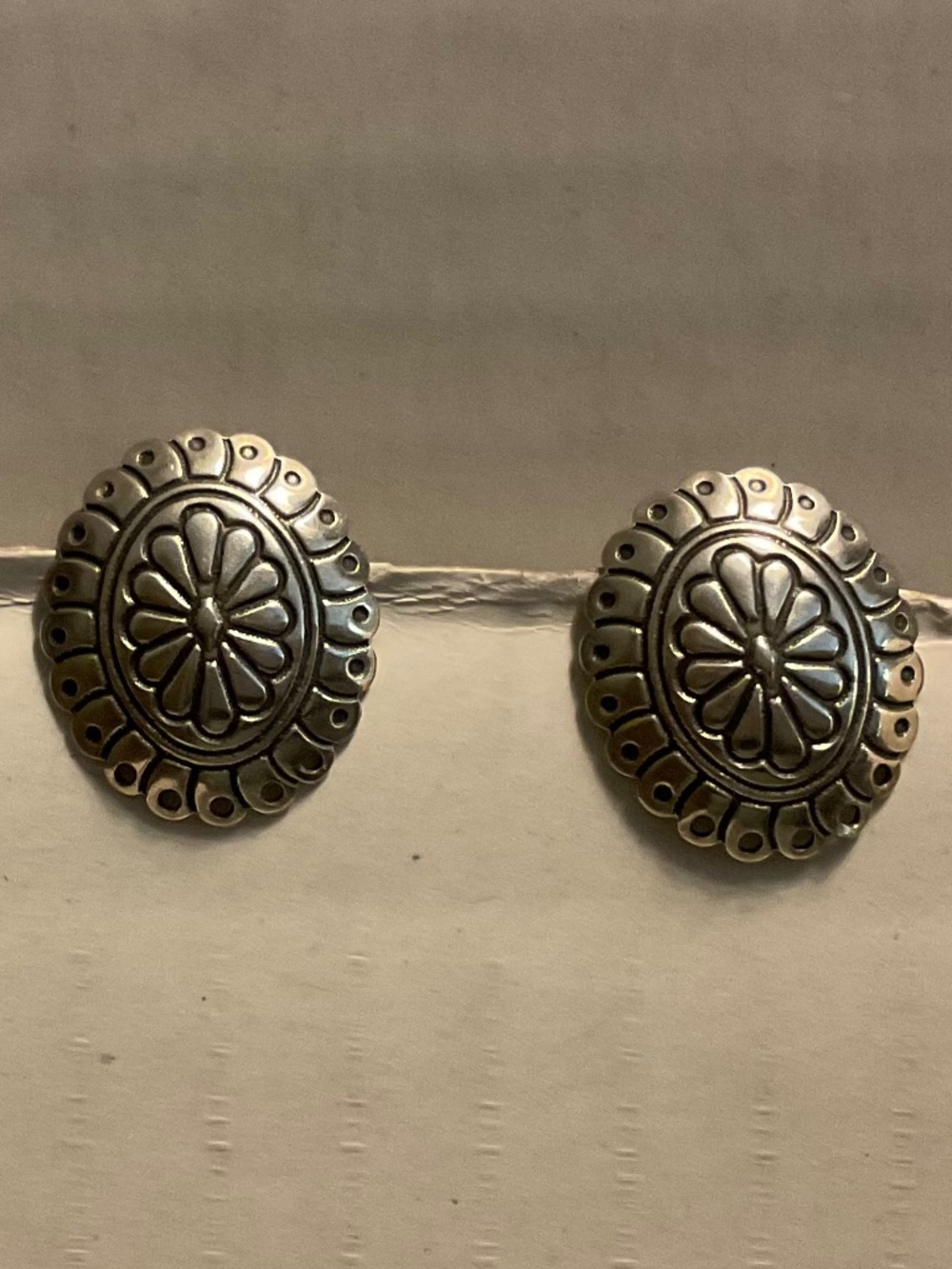 Concho Southwest Vintage Post Sterling Silver Stud Earrings